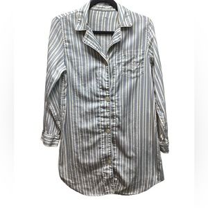 Lauren Ralph Lauren women’s sleep shirt. Vintage. Beige/blue stripe.